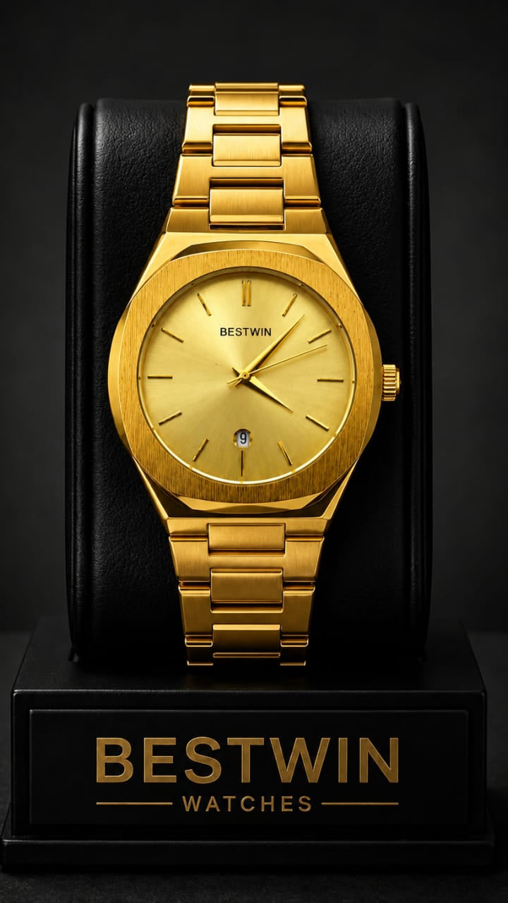 BESTWIN Men Watch  Golden Dial