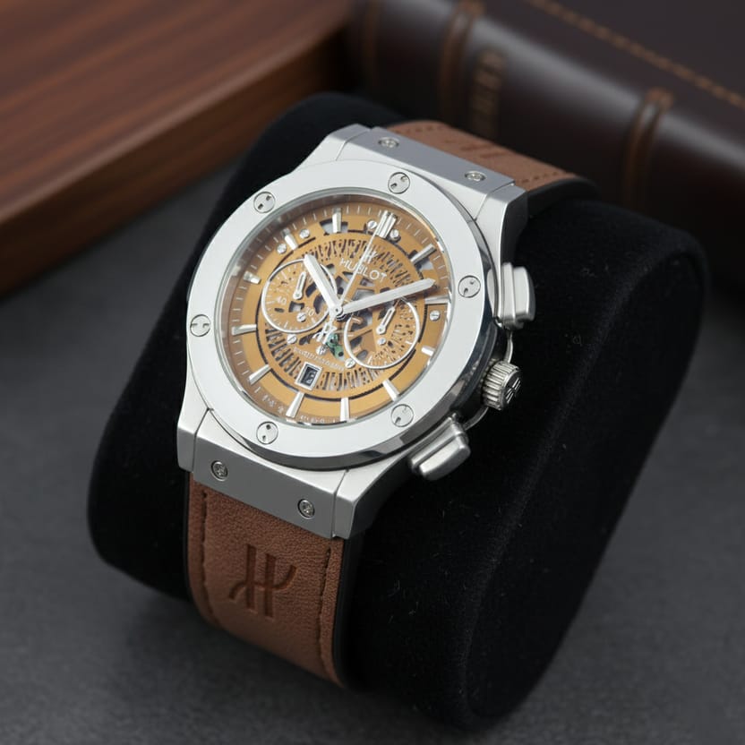 Hubolt Men's Quartz Watch Brown Dial