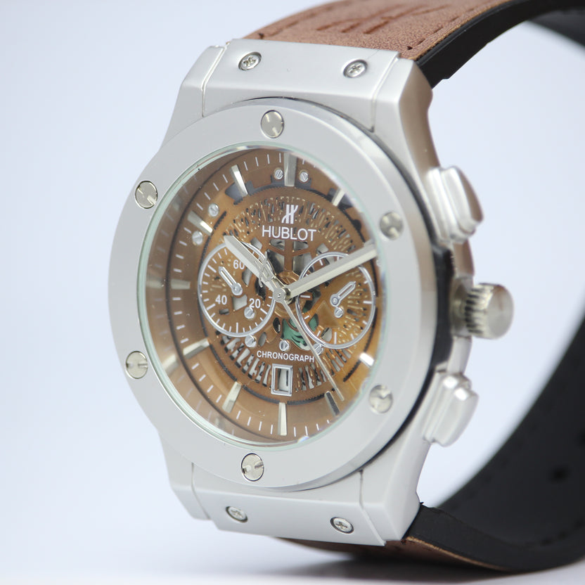 Hubolt Men's Quartz Watch Brown Dial