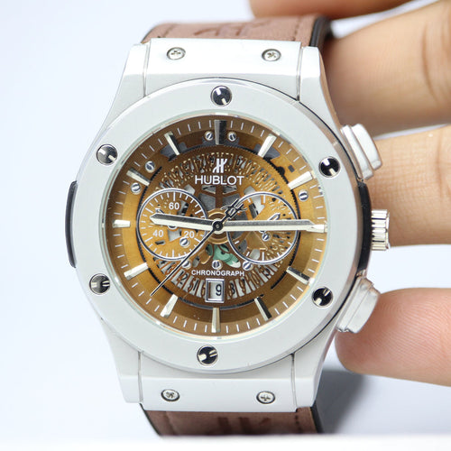Hubolt Men's Quartz Watch Brown Dial