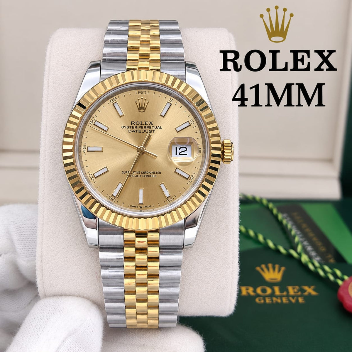 Rolex Datejust 41 Golden Dial With Master Lock
