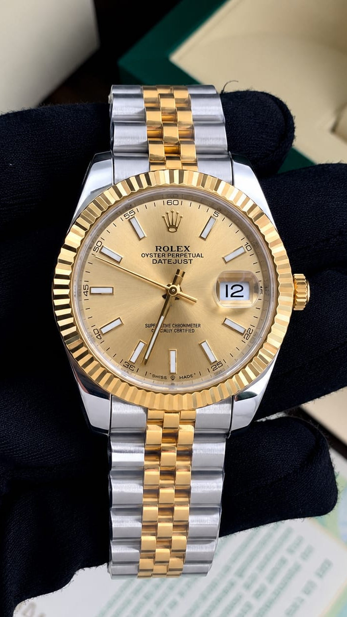 Rolex Datejust 41 Golden Dial With Master Lock